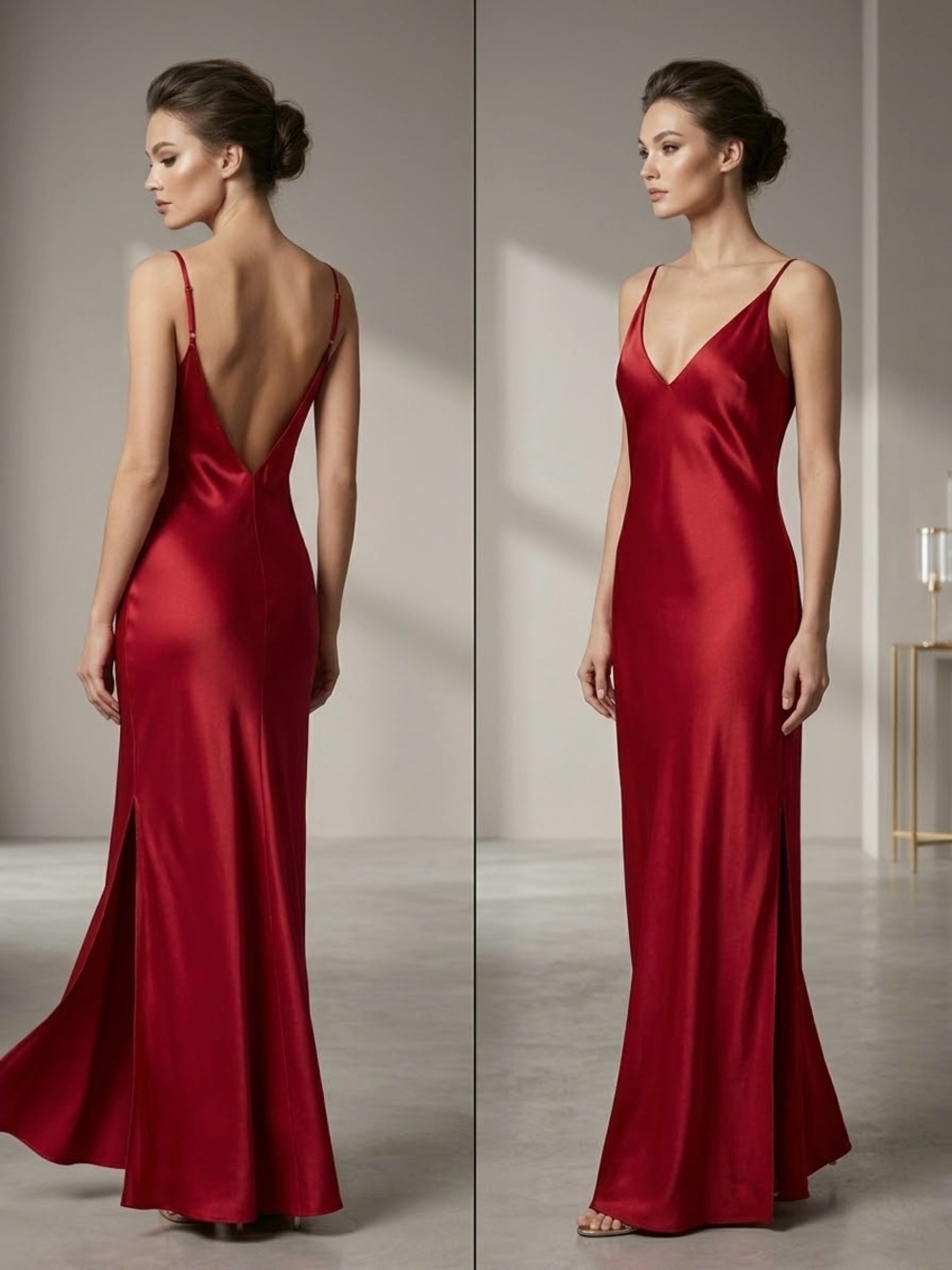Victoria’s Secret VTG Bias Cut 100% Silk Maxi Slip Dress in Crimson Red size Med